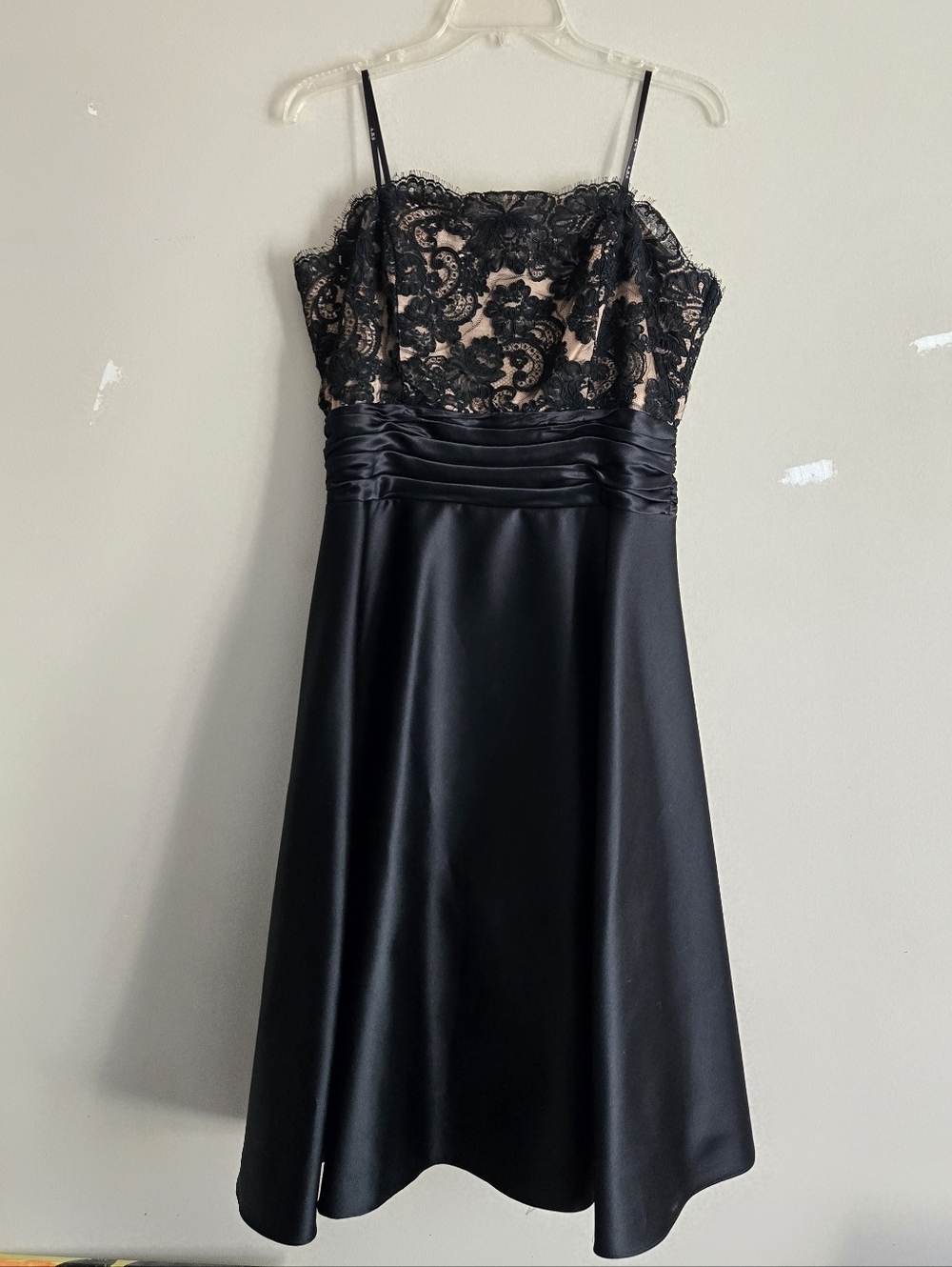 A.B.S. Evening By Allen Schwartz Strapless Black Lace Evening Dress Size 12